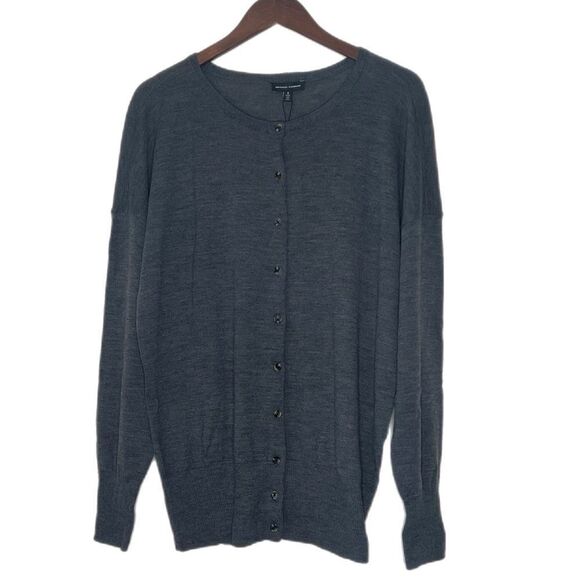 Universal Standard Grey Melange City Wool Cardigan - Picture 2 of 8